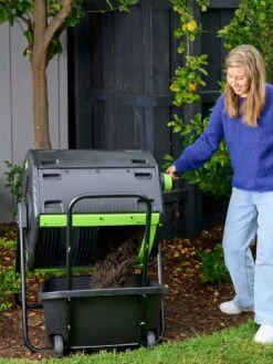 Maze 48 Gallon Compost Tumbler With Cart -Plant Supports Shop 3 4 crop 8613576 02V