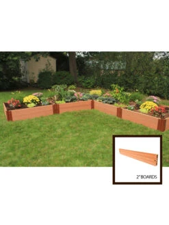 Classic Sienna Raised Garden Bed "L" Shaped With 2" Boards -Plant Supports Shop 8588255 01v sienna composite raised garden bed 2 inch l shaped