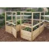 Garden In A Box Cedar Raised Bed With Deer Fence, 8' X 8' -Plant Supports Shop 8595875 01V raised cedar garden bed with deer fence 8 x 8 3 4