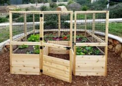 Garden In A Box Cedar Raised Bed With Deer Fence, 8' X 8' -Plant Supports Shop 8595875 06V tif