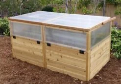 Garden In A Box Cedar Raised Bed With Greenhouse, 3' X 6' -Plant Supports Shop 8597082 04V tif