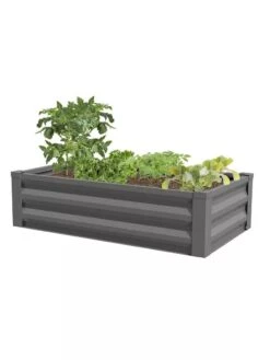 Powder-Coated Metal Raised Garden Bed, 24" X 48" -Plant Supports Shop 8599393 03 powder coated metal raised garden bed 24x50 gray