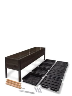 Self-Watering Eco-Stained Elevated Planter Box, 2' X 8' -Plant Supports Shop 8608967 4297 tif
