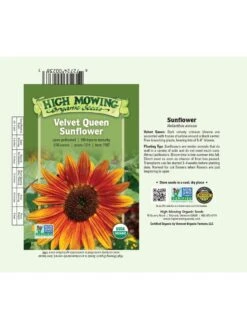 Velvet Queen Sunflower Organic Seeds -Plant Supports Shop 8610362 01v
