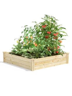 Pine Raised Garden Beds, 4'x4' 14 Pine Raised Garden Beds, 4'x4' -Plant Supports Shop 8612250 02v