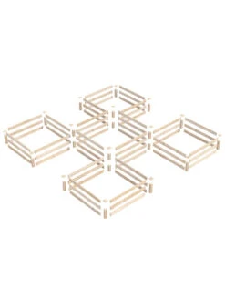 2-Tier Pine Raised Garden Bed, 80 Sqft.12'x12' -Plant Supports Shop 8612255 01v