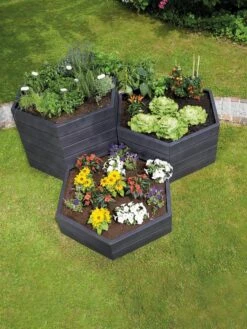 Modular Hexagon Raised Bed Kit, 28.5" 7 Modular Hexagon Raised Bed Kit, 28.5" -Plant Supports Shop 8614244 04V 1