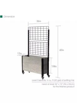 Mobile Deep Trough Planter With Trellis -Plant Supports Shop 8614265 04V 3 4