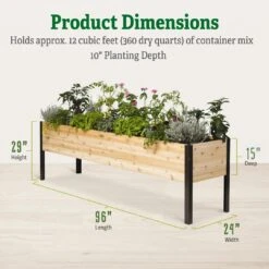Self-Watering Eco-Stained Elevated Planter Box, 2' X 8' -Plant Supports Shop b00eow8fhu raisedbed dimensions 2